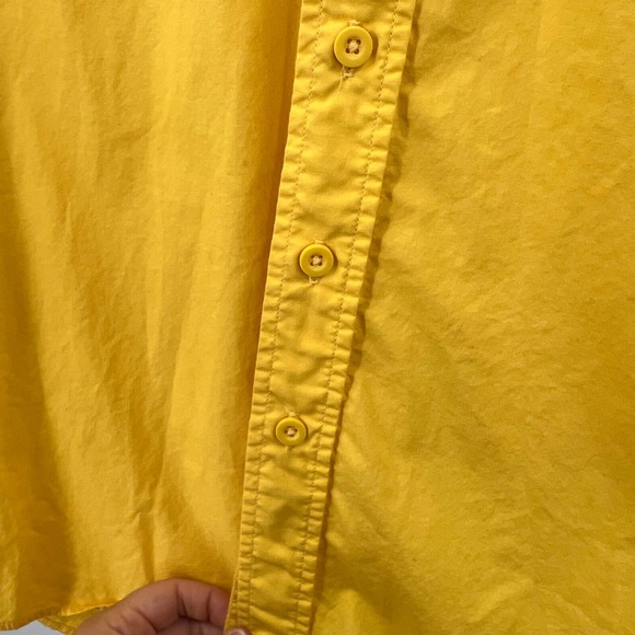 Carhartt Yellow Casual Button Down Short Sleeve Collared Vented Shirt XL Tall - Picture 5 of 8